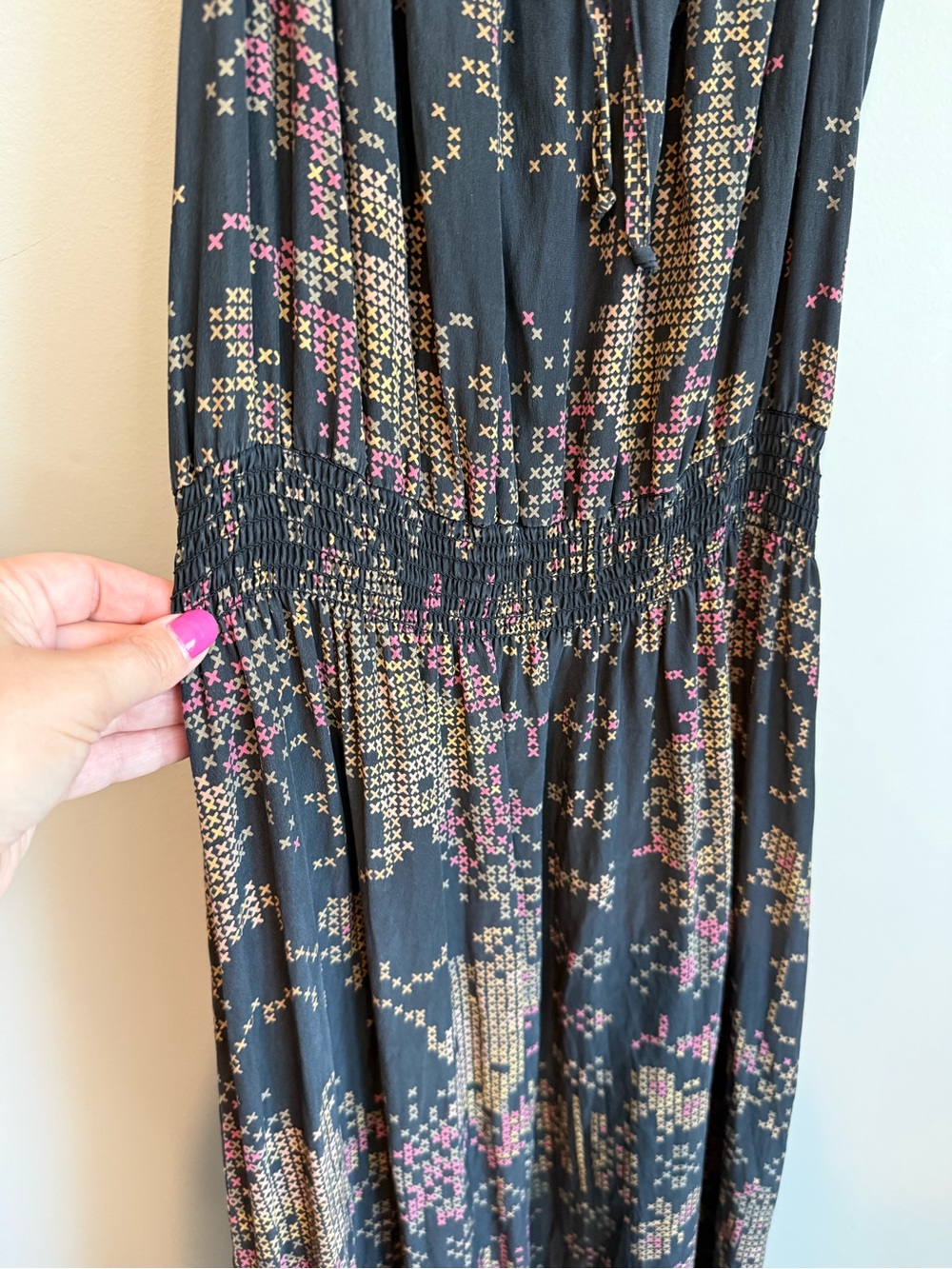 Parker Black Floral-Print Silk Maxi Dress Size Medium - Picture 6 of 12